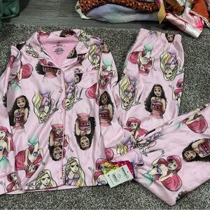 Disney Pink Princess Pajama Set with Ariel, Moana & Rapunzel